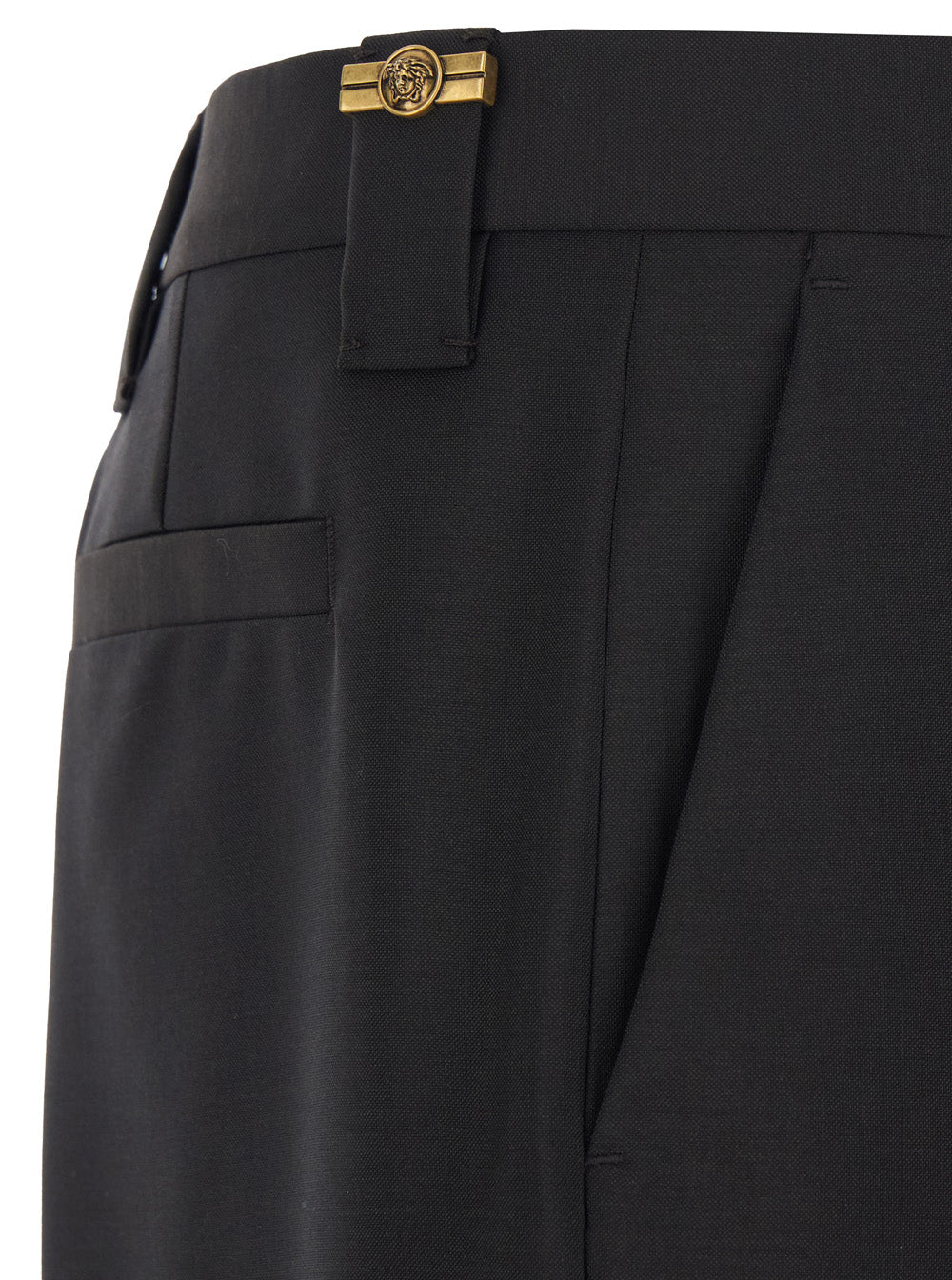 LOOK 20 DOUBLE PLEAT WOOL PANTS Brown Mohair Trousers