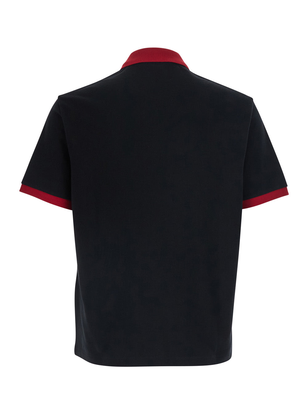 T-Shirt PIQUET Black with Round Neck and Short Sleeves for Men Cotton Tshirts Polo Shirts