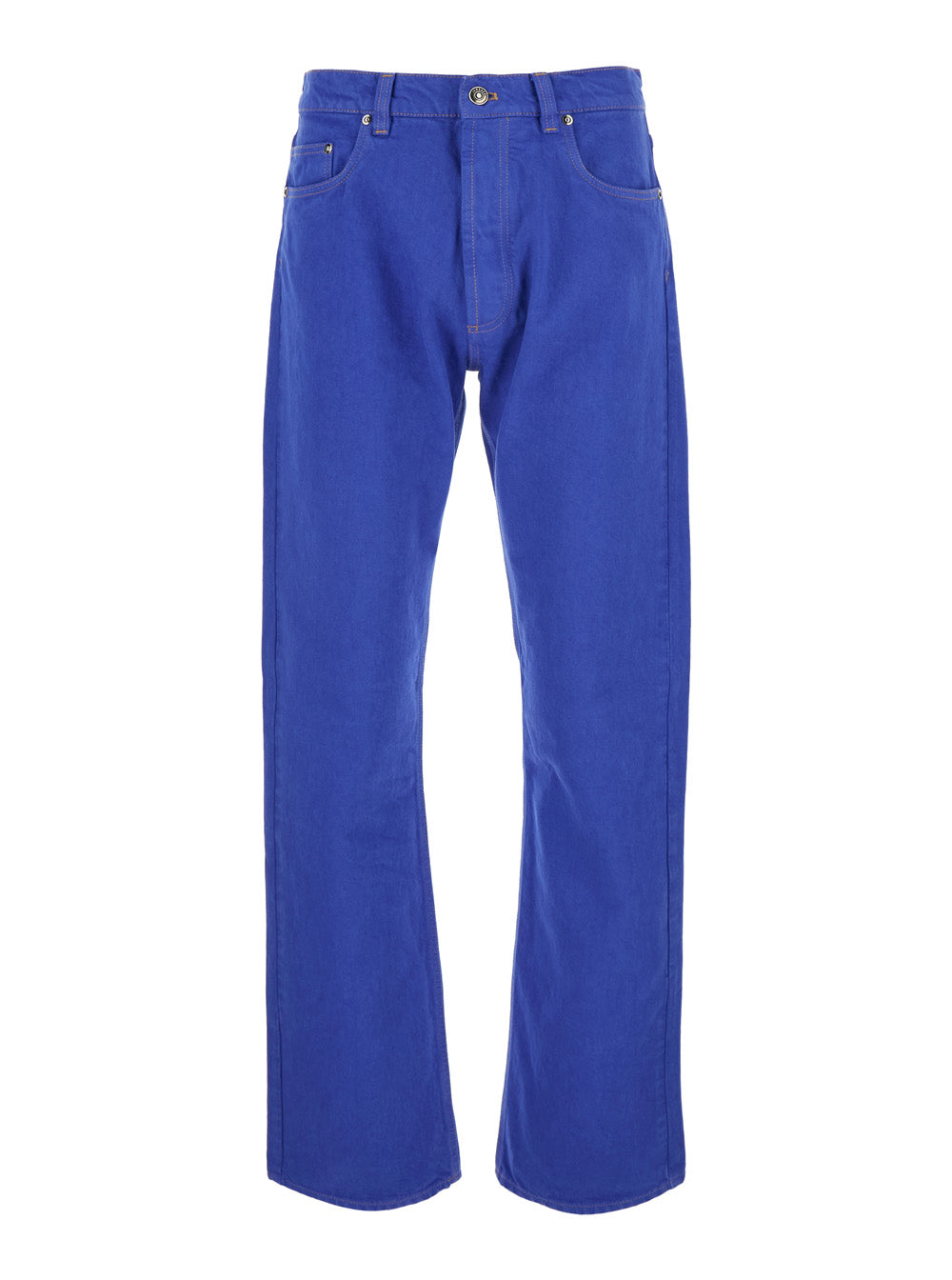 Blue Fermo In Bull Jeans With Five Pockets For Men Blu Cotton