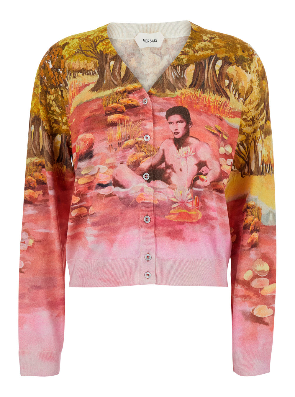 NATURIST PRINT CARDIGAN LOOK62 Multicolor Silk Jersey