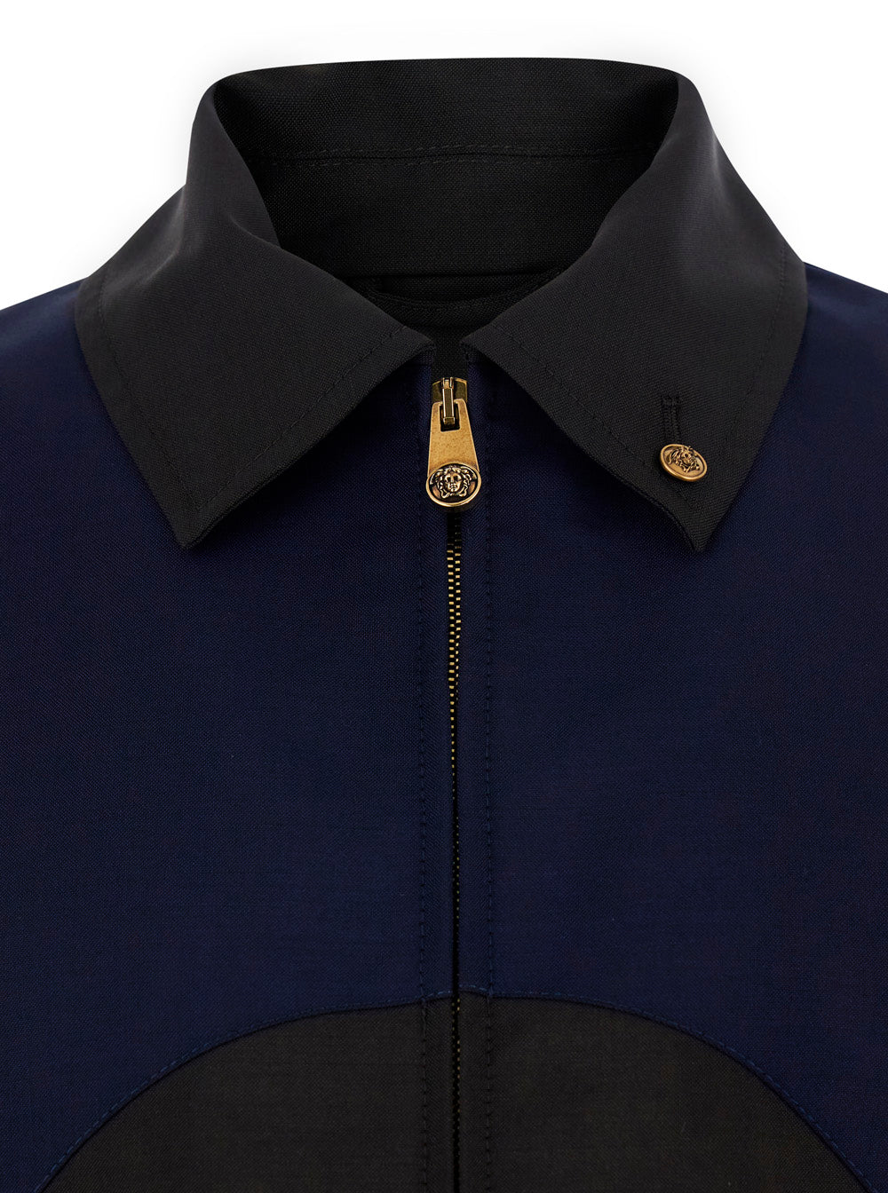 Brown Jacket with Classic Collar and Zip Closure on the Front in Leather for Men Wool Mohair Outerwear
