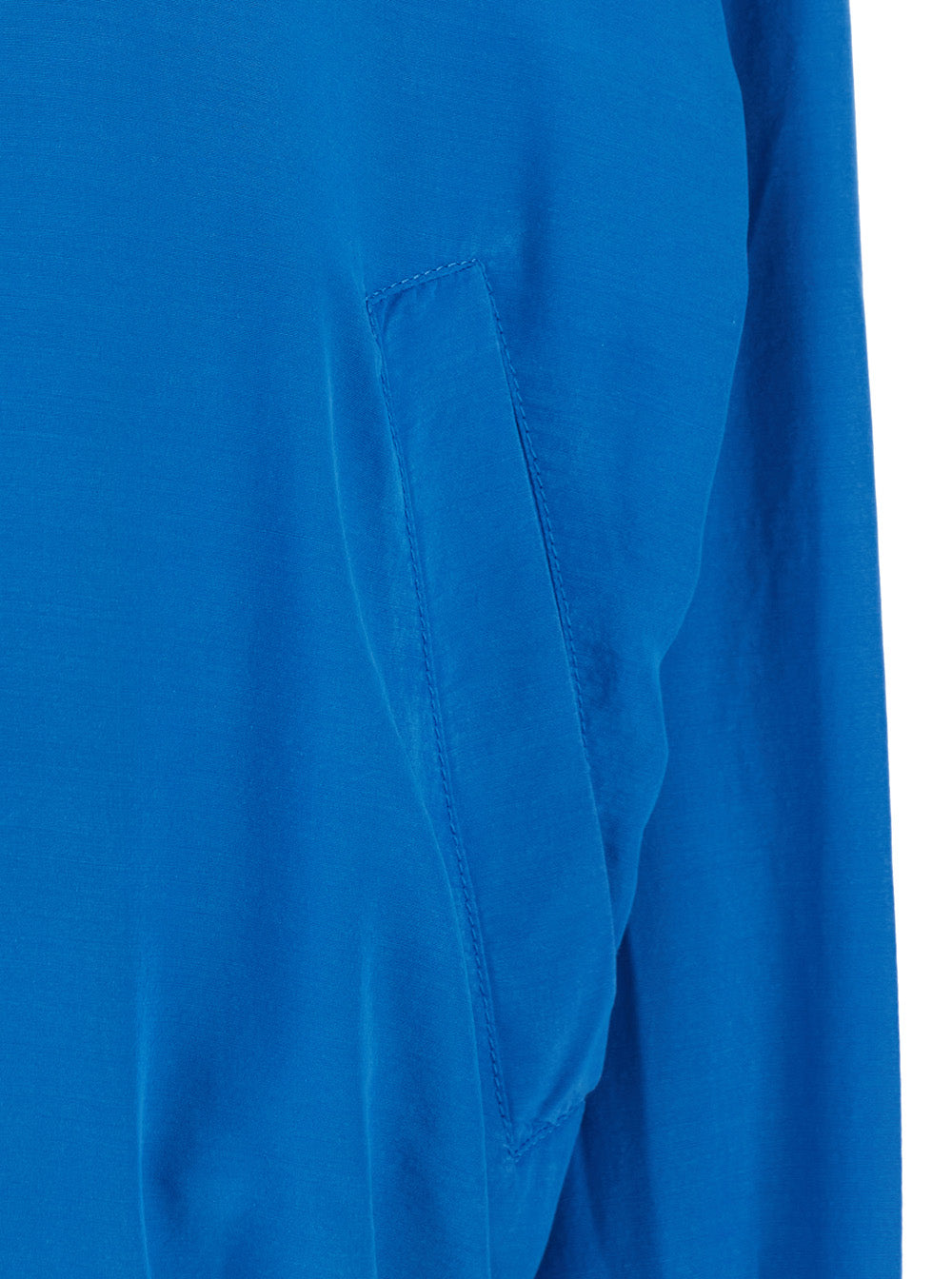 Silk Bomber Look1 Blue Jacket With Front Closure And Long Sleeves For Men Blu