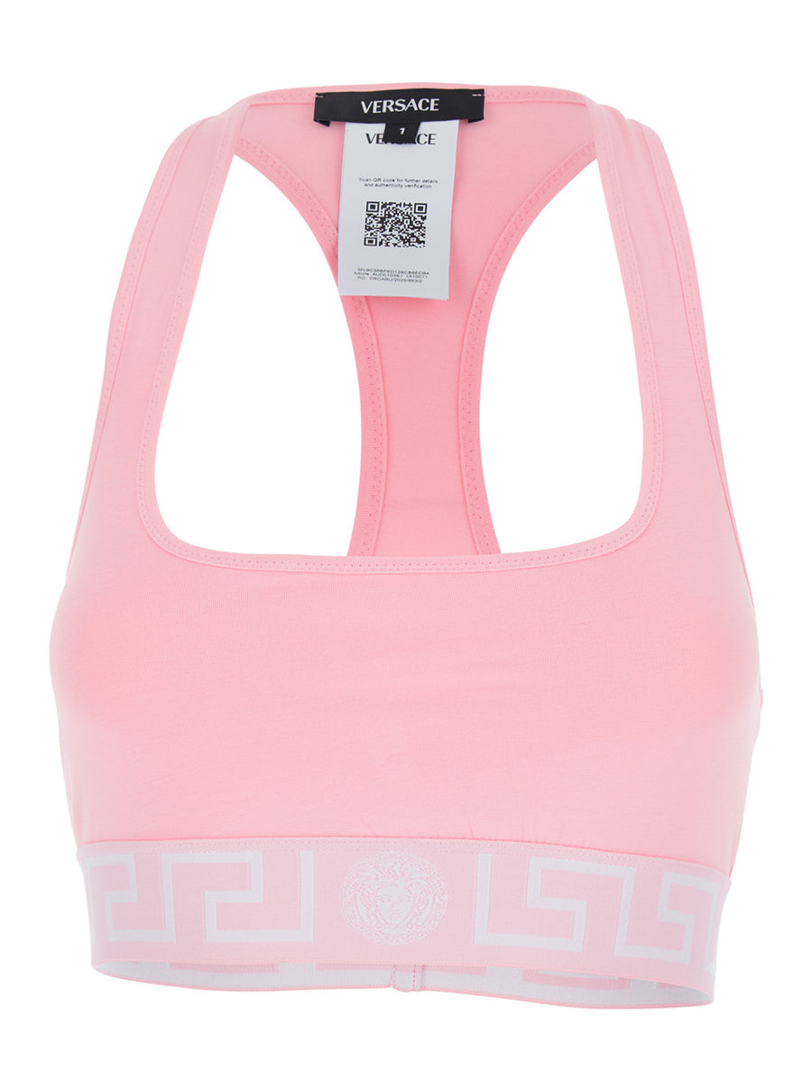 Sport Top Greca Medusa Pink Cotton Tops