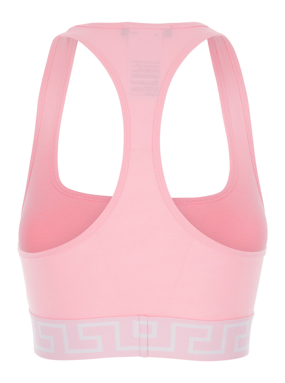Pink Sport Top with Greca and Medusa Logo In Tech Fabric For Women Tops