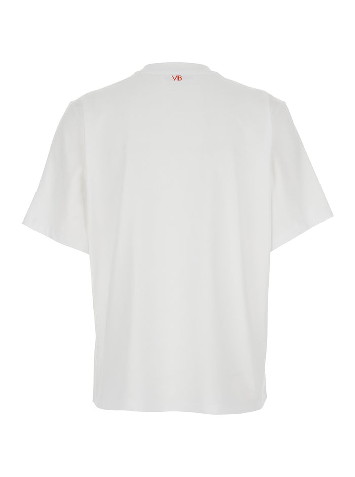 White Cotton Crew Neck T-shirt with Front Lettering Slogan for Women Organic Tshirts And Polo Shirts