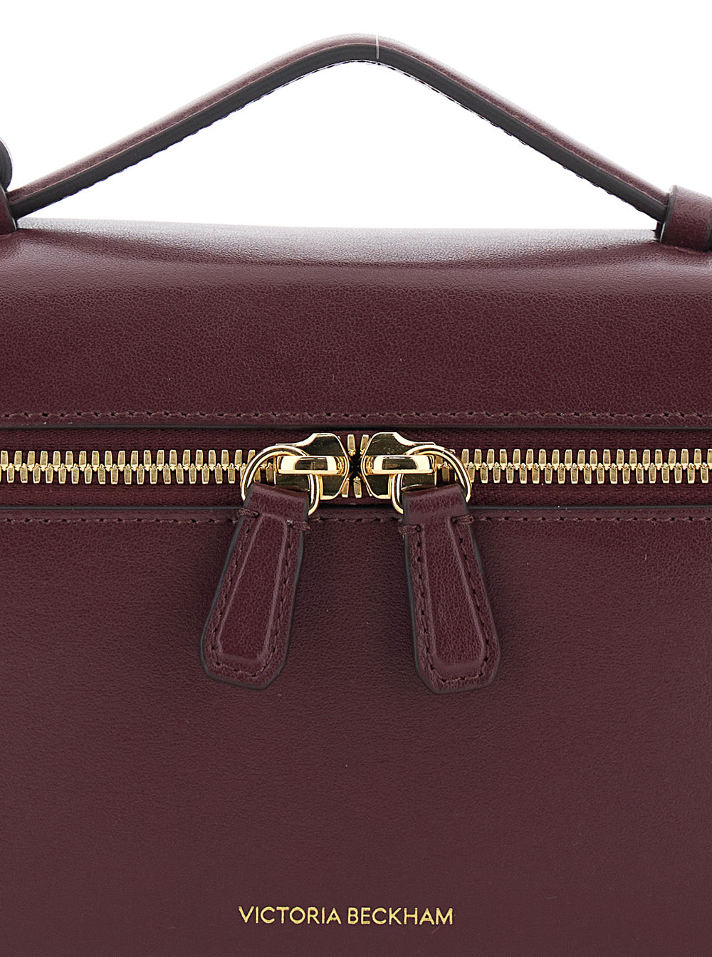 Vanity Shoulder Bag with Adjustable Strap and Logo Lettering on Front in Bordeaux Leather for Women Bos Taurus - Farmed Crossbody