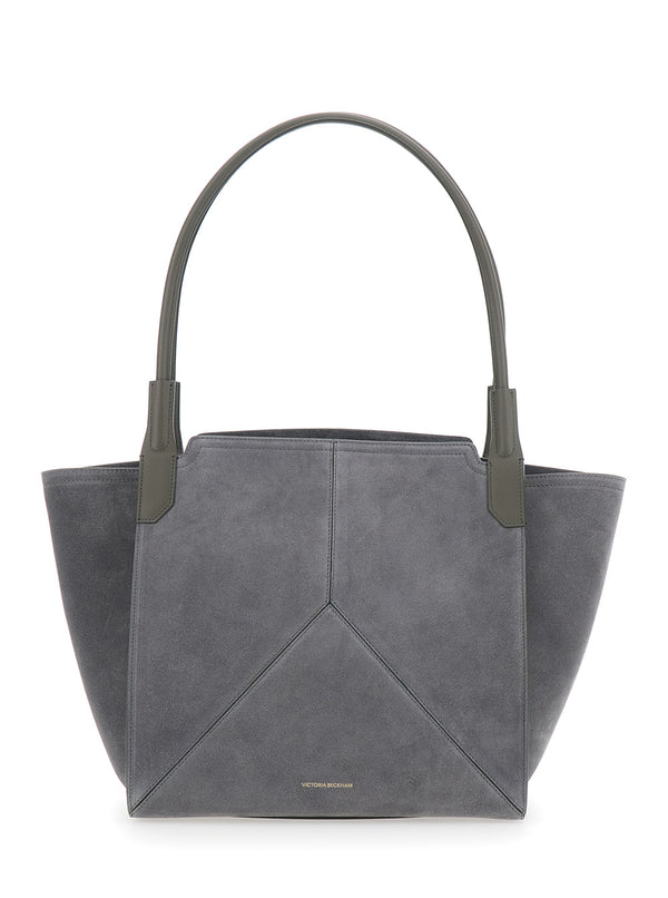Handbag Victoria Piccola Grey Suede Calf Leather Handbags