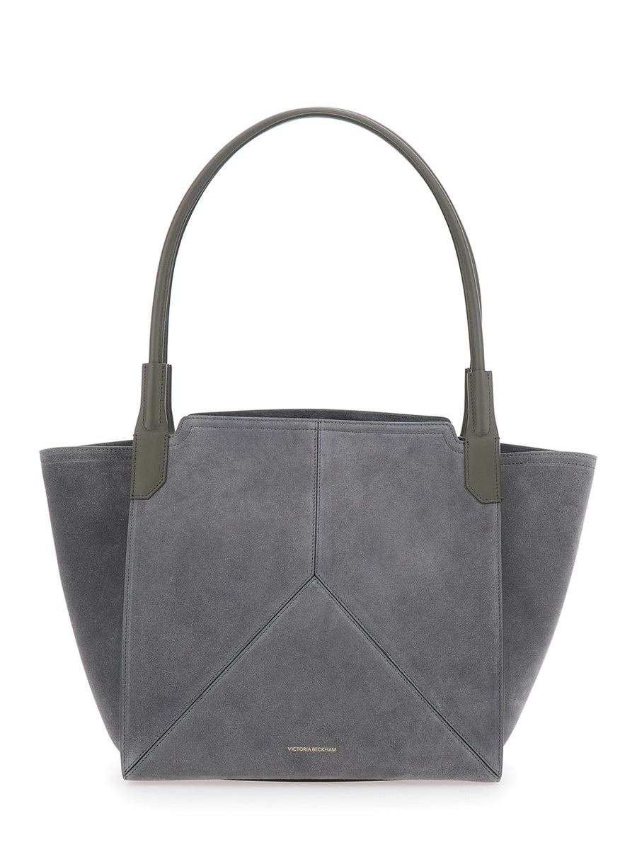 Handbag Victoria Piccola Grey Suede Calf Leather Handbags
