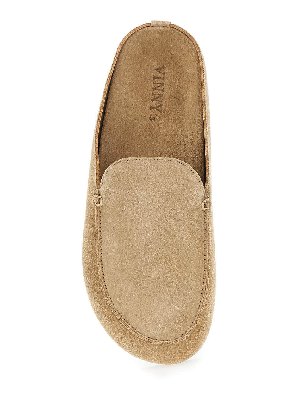 Mule CAMOSCIO Beige with Rounded Toe in Suede for Women Flat Shoes
