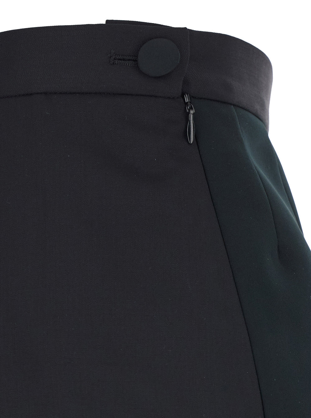 Black Wool Asymmetrical Skirt For Women