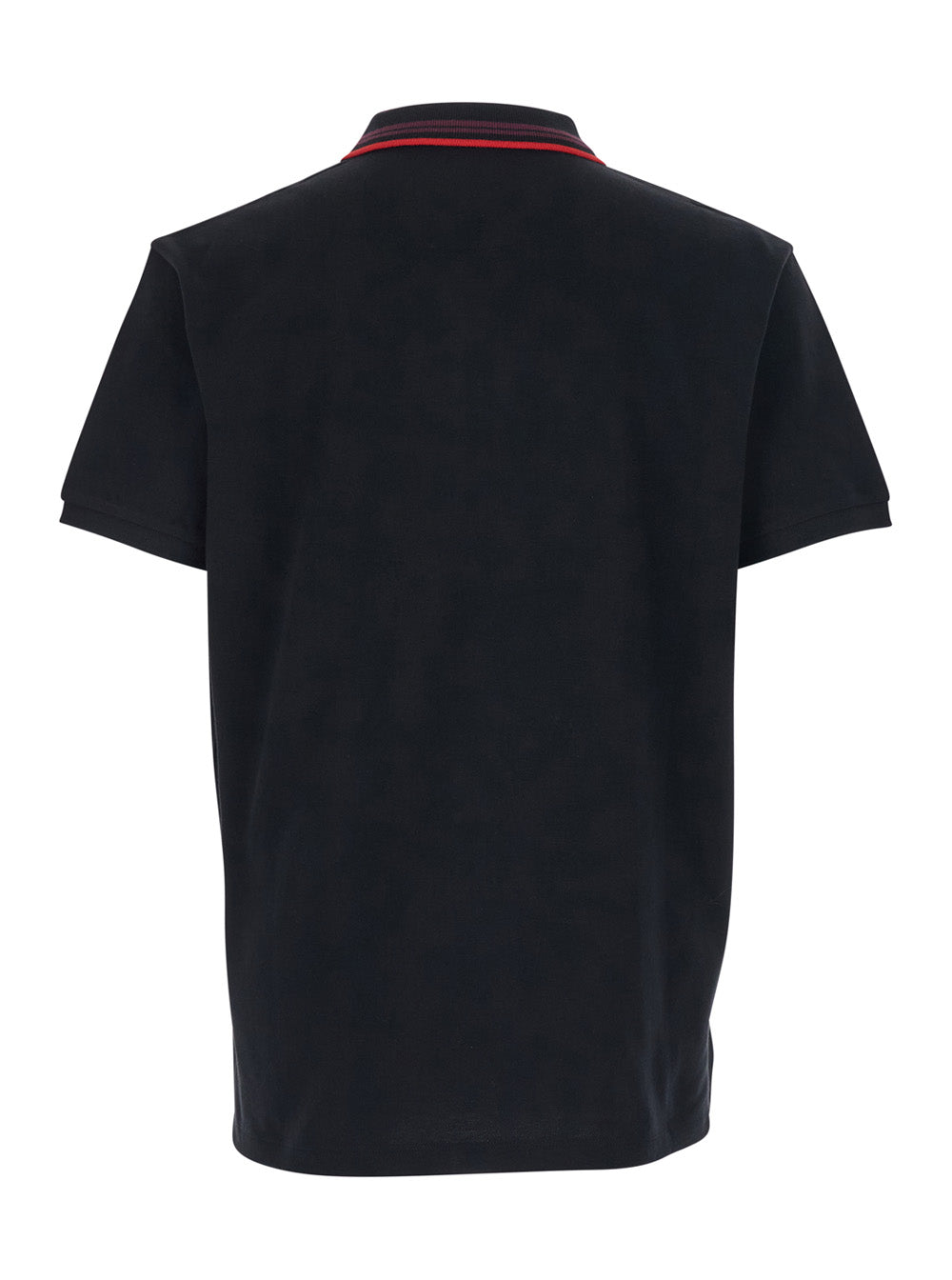 black Polo with logo detail on the front in cotton man Tshirts And Shirts
