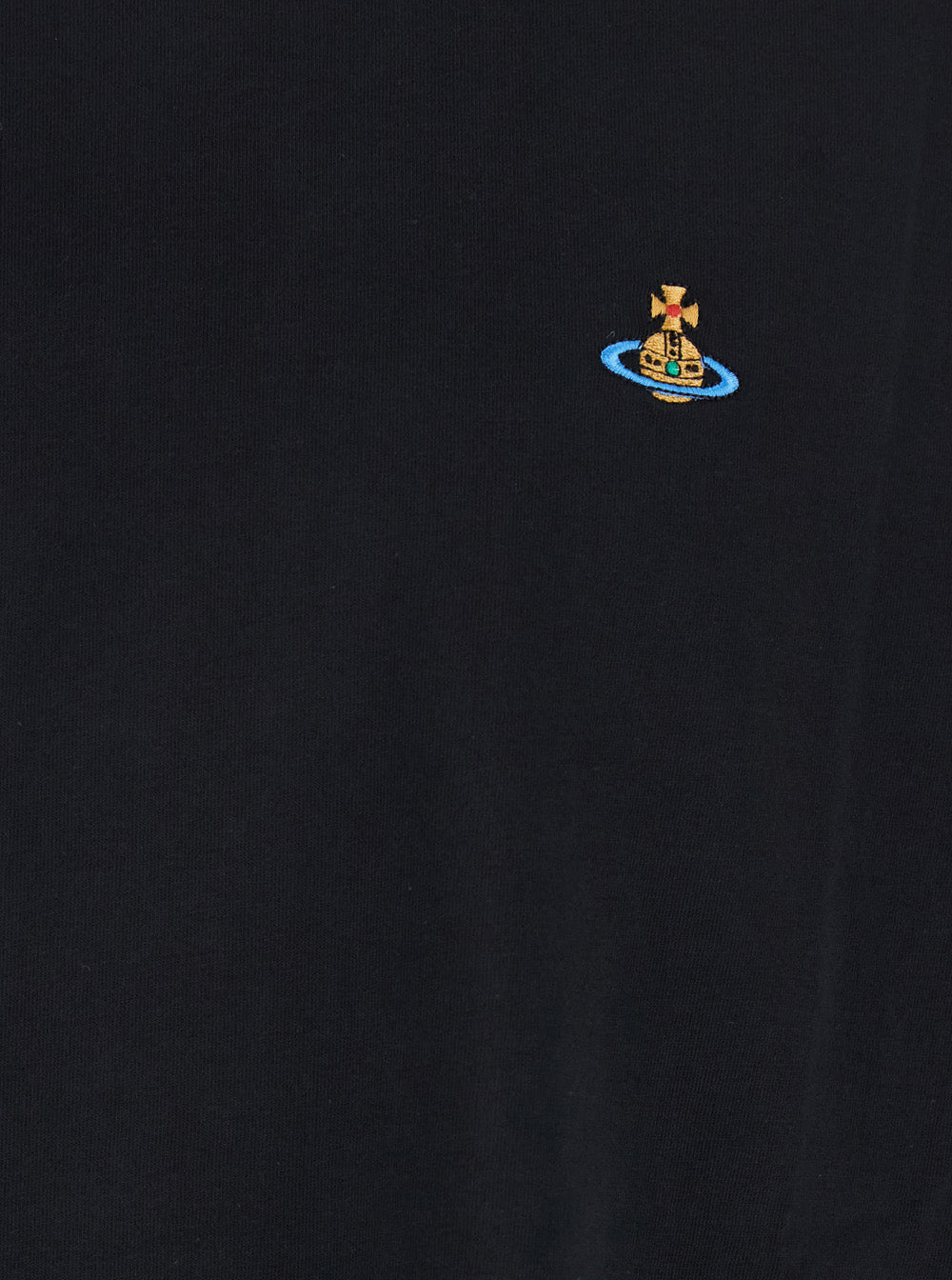 Black Orb T-Shirt with Front Embroidery in Cotton for Men Tshirts And Polo Shirts