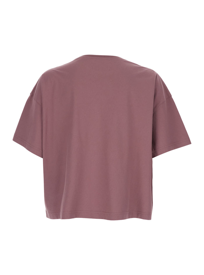 Pink Crew neck T-shirt with ORB logo detail on the front in cotton for men Tshirts And Polo Shirts