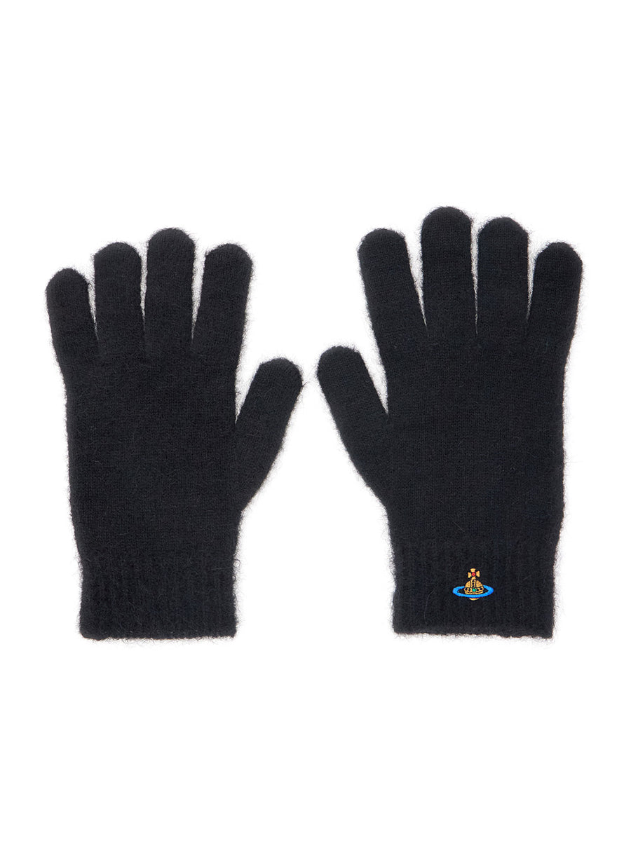 Gloves Orb Logo Black Wool Blend Alpaca Hat