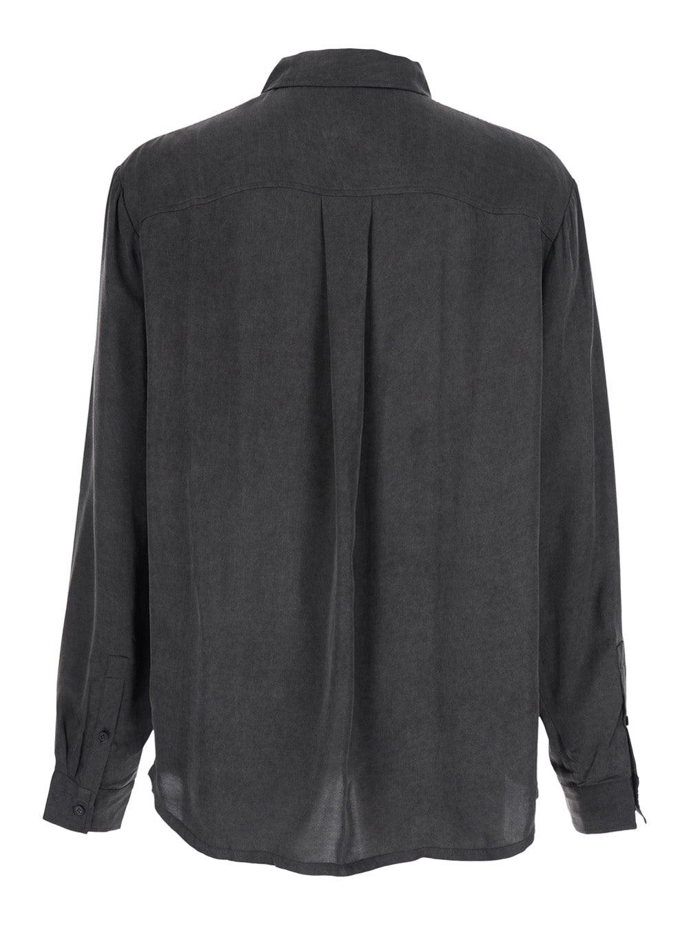 Shirt PETE Black with Classic Collar and Front Closure in Tech Fabric Men Blouses