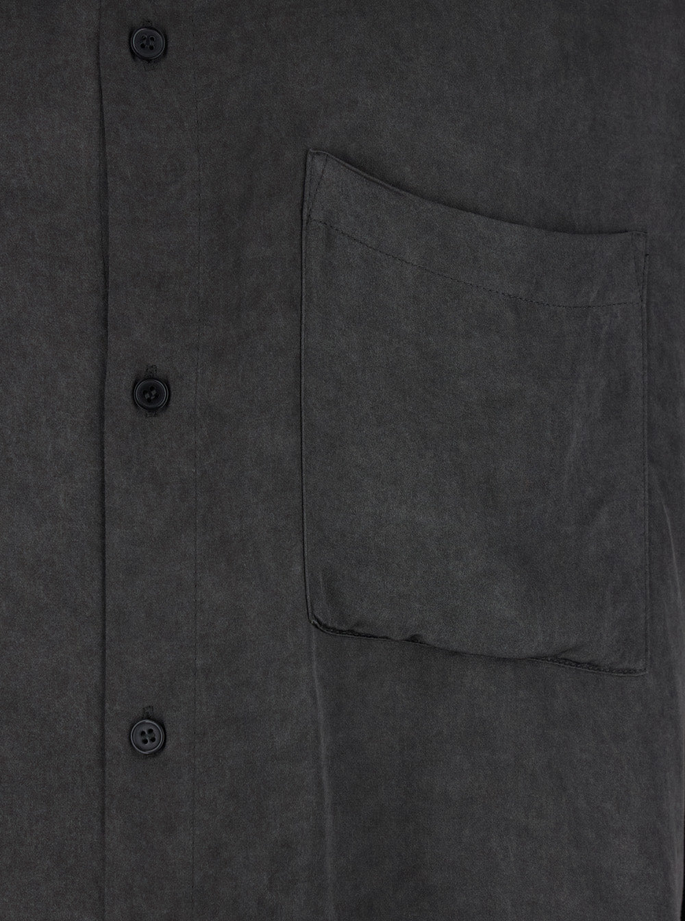 Shirt PETE Black with Classic Collar and Front Closure in Tech Fabric Men Blouses