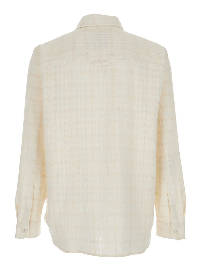 Shirt ADRIEL White with Classic Collar and Long Sleeves in Cotton for Women Polyamide Other Fibres Blouses