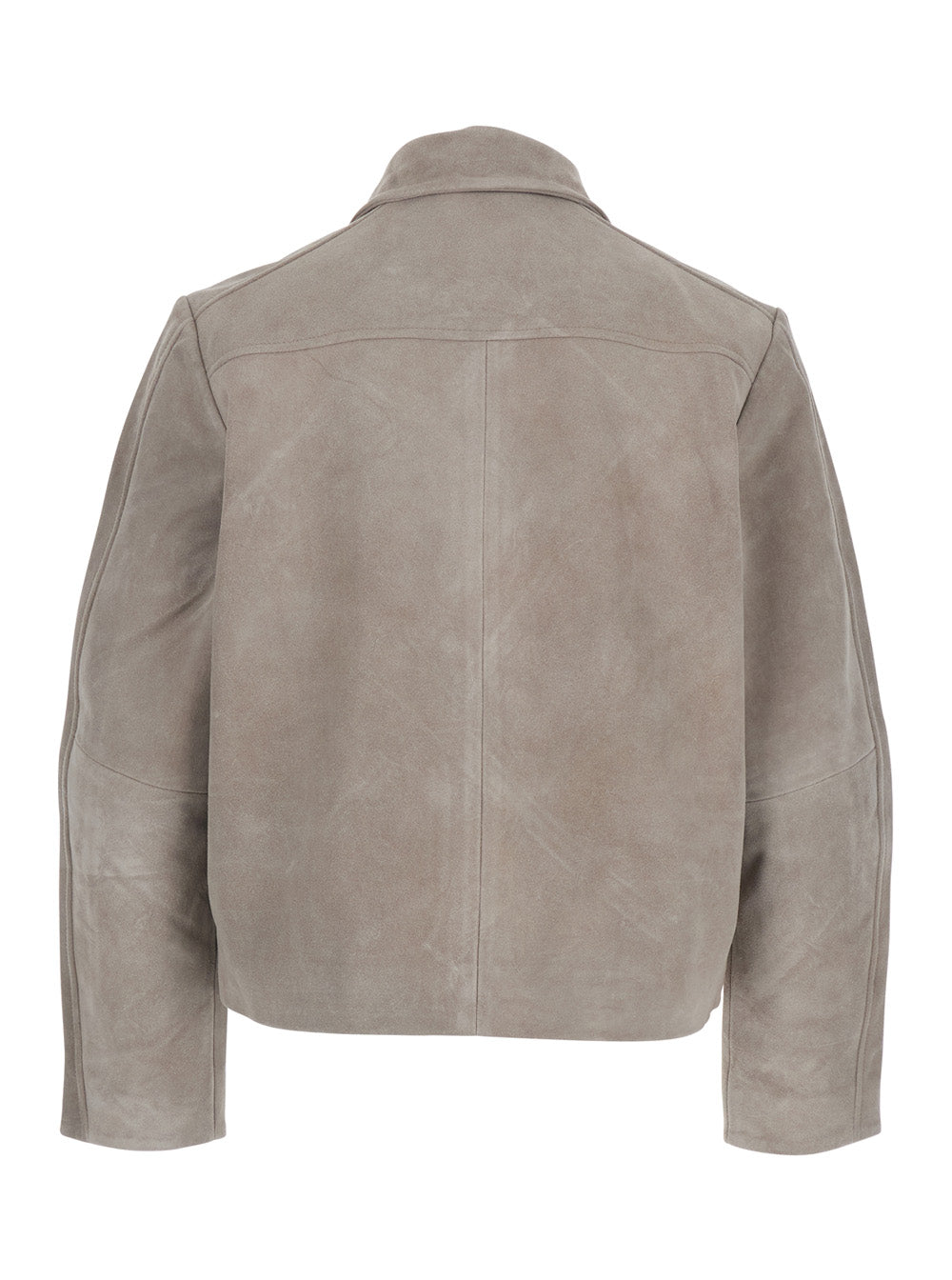 Rockridge Jacket Grey with Classic Collar and Leather Zip Closure for Men Outerwear