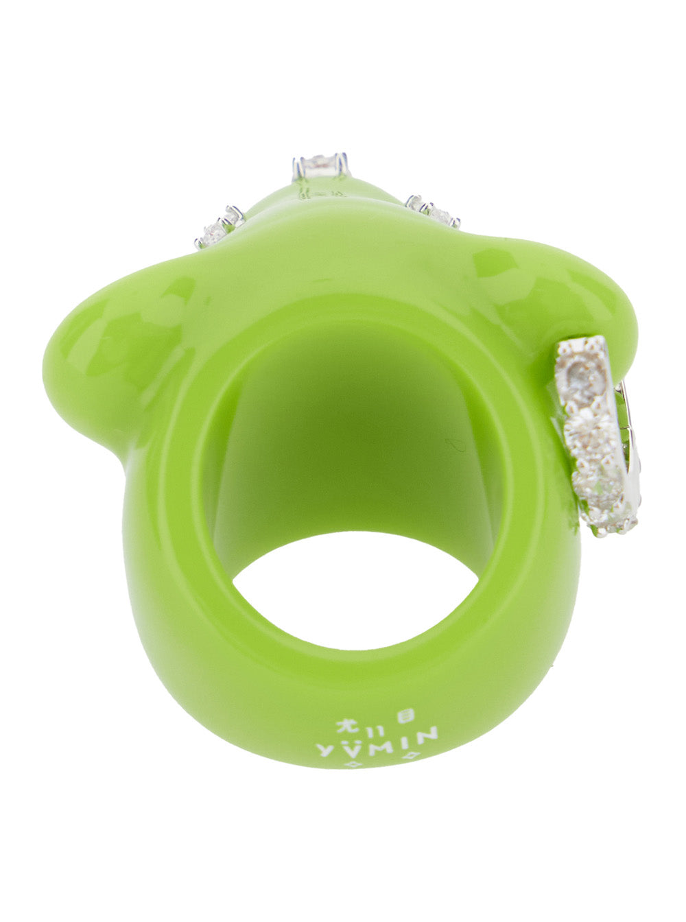 Grape Bear Head Ring Green Brass Plated 18k Gold Rings