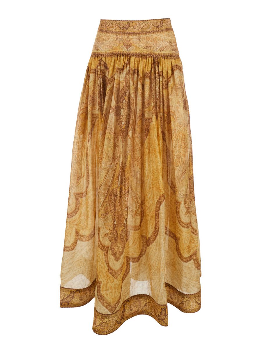Flared Skirt Wanderlust Multicolour Cotton
