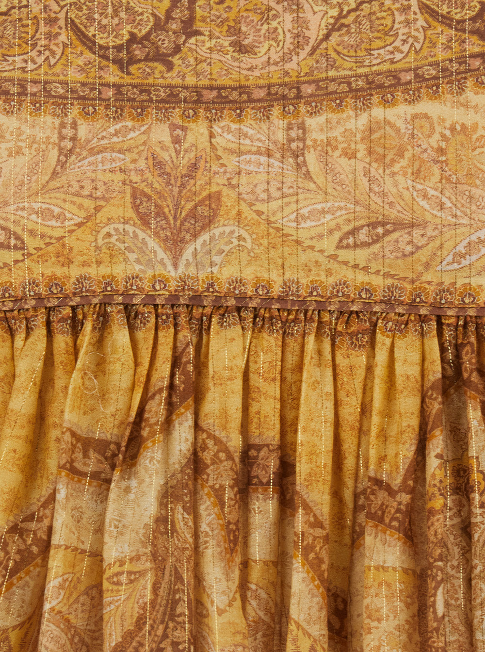 Wanderlust Flared Skirt With All-Over Paisley Motif And Zip Closure At The Back Multicolor Cotton Blend For Women