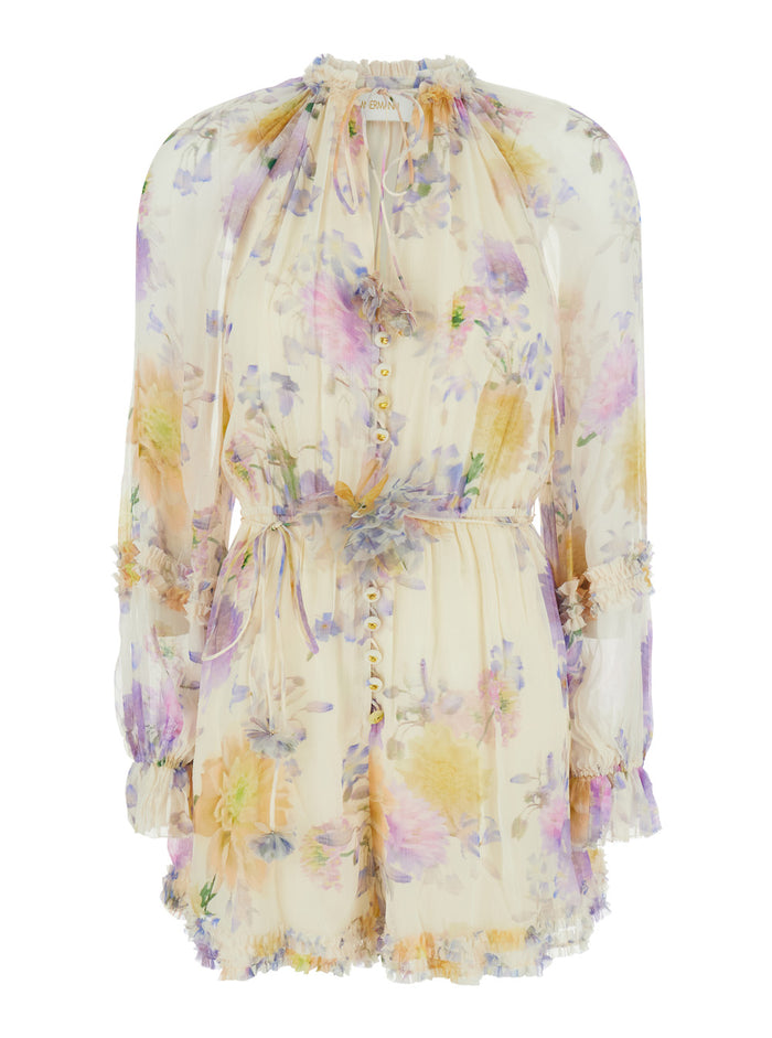 Luna Ruffle Playsuit Multicolor With Details Viscose For Women Jumpsuits
