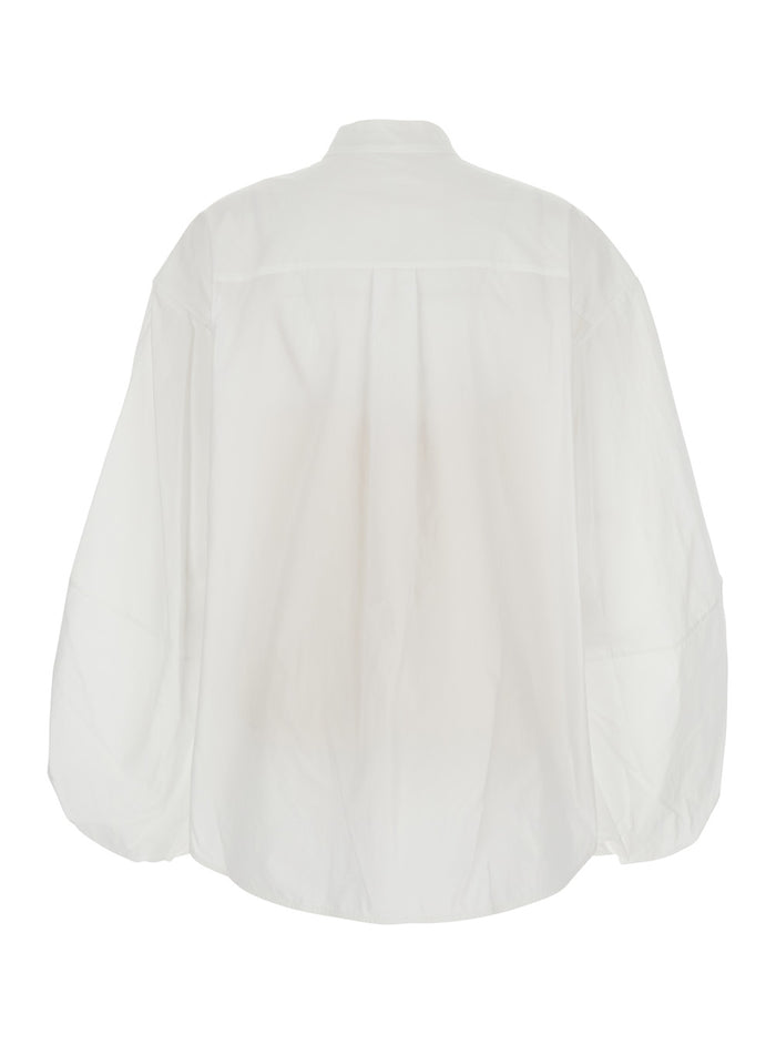 Luna Applique Blouse - White with details Cotton Women Shirts And Blouses