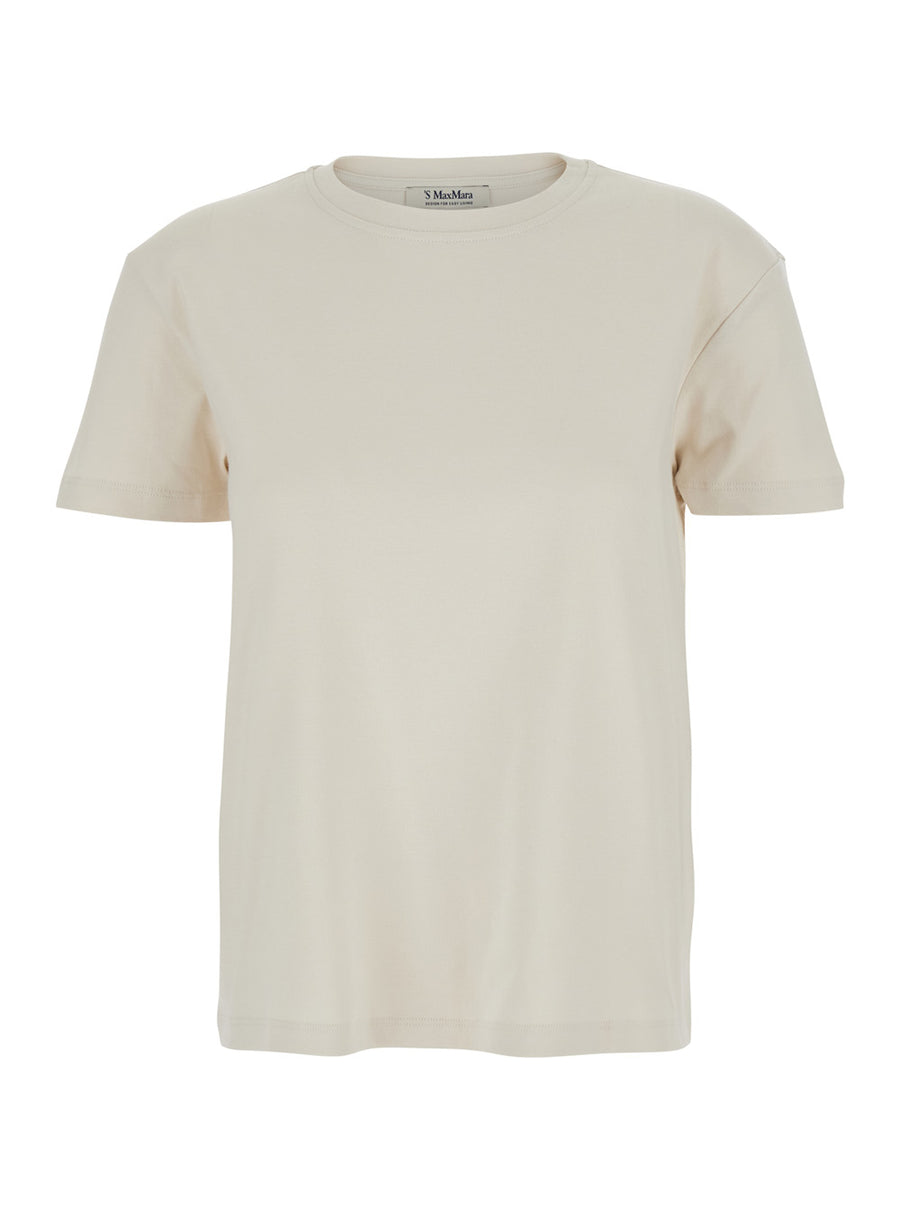 Crew Neck T-Shirt White Cotton T-shirts & Jerseys