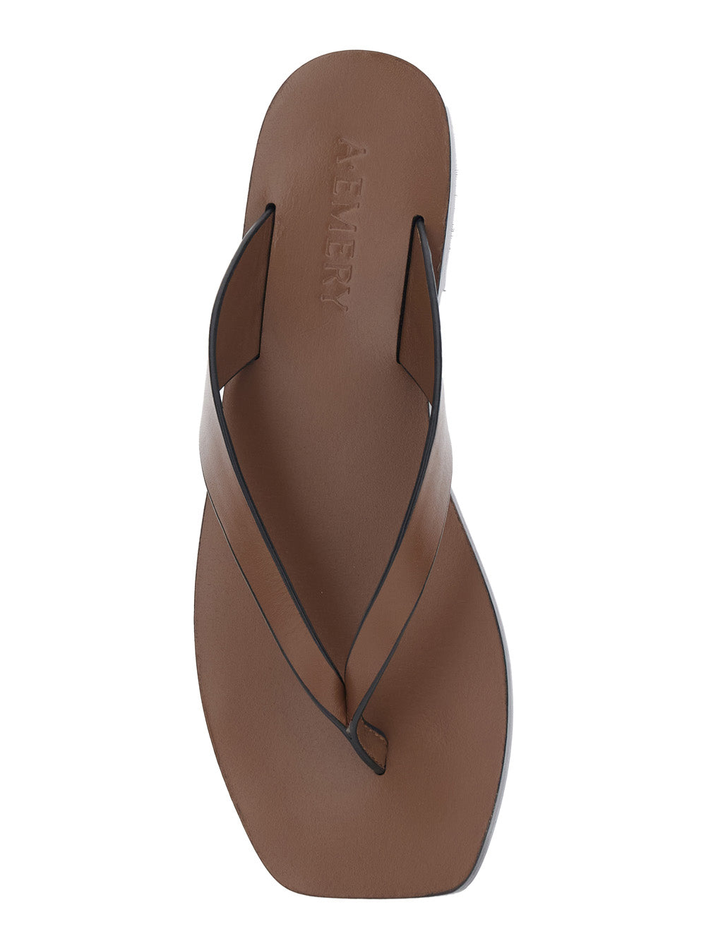 Sandali Kinto con Punta Quadrata e Design a Infradito in Pelle Marroni Donna Brown Cow Leather Flat Shoes
