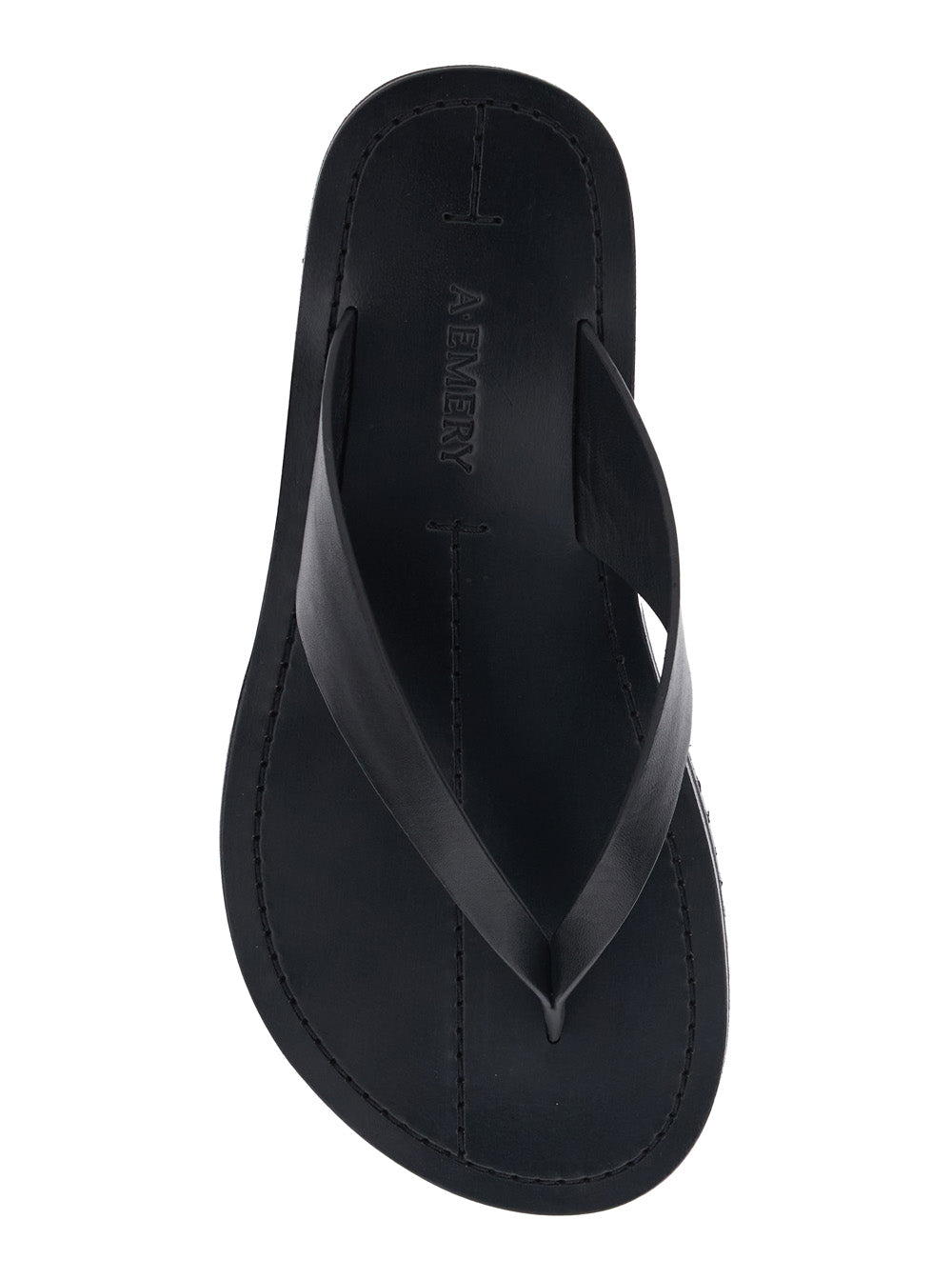 Flora Black Sandals with Flip-Flop Design and Grooved Sole in Leather Woman Goat Suede Flat Shoes