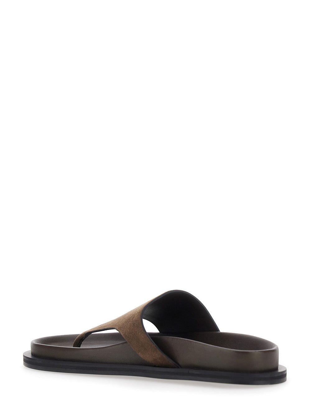 Imara Sandals with Shaped Insole and Rubber Sole in Brown Suede for Women Goat Flat Shoes