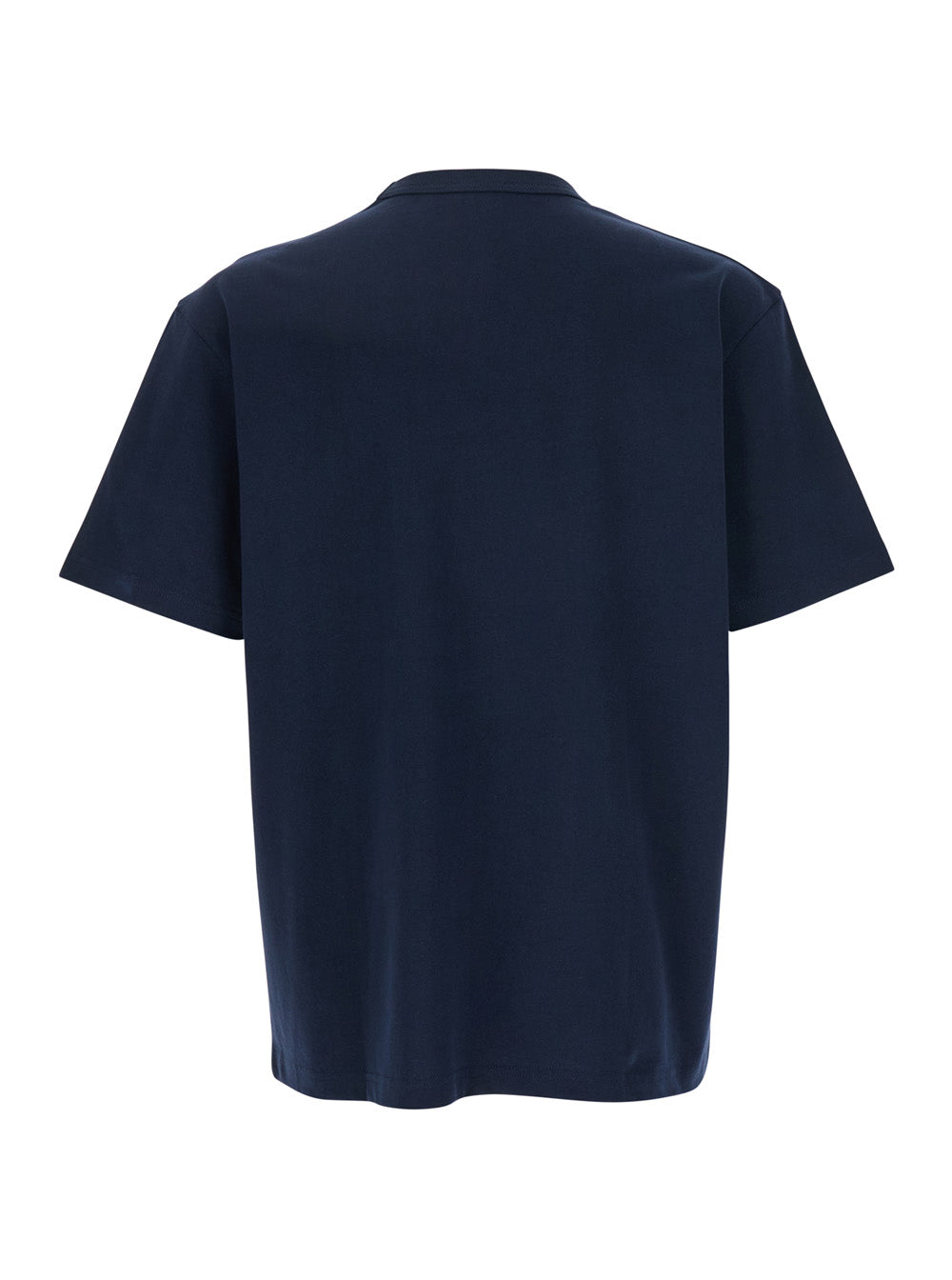Blue T-Shirt with Embroidered Logo on the Front In Cotton for Men Blu Biological Tshirts And Polo Shirts