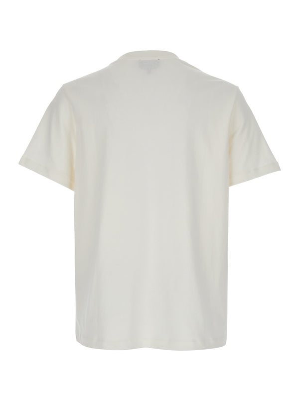 T-Shirt With Embroidered Logo White Cotton Organic T-shirts & Jerseys
