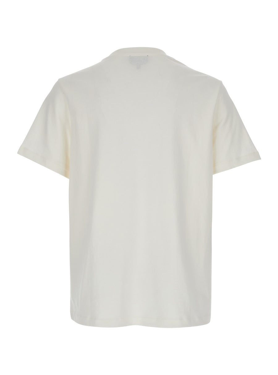 T-Shirt With Embroidered Logo White Cotton Organic T-shirts & Jerseys