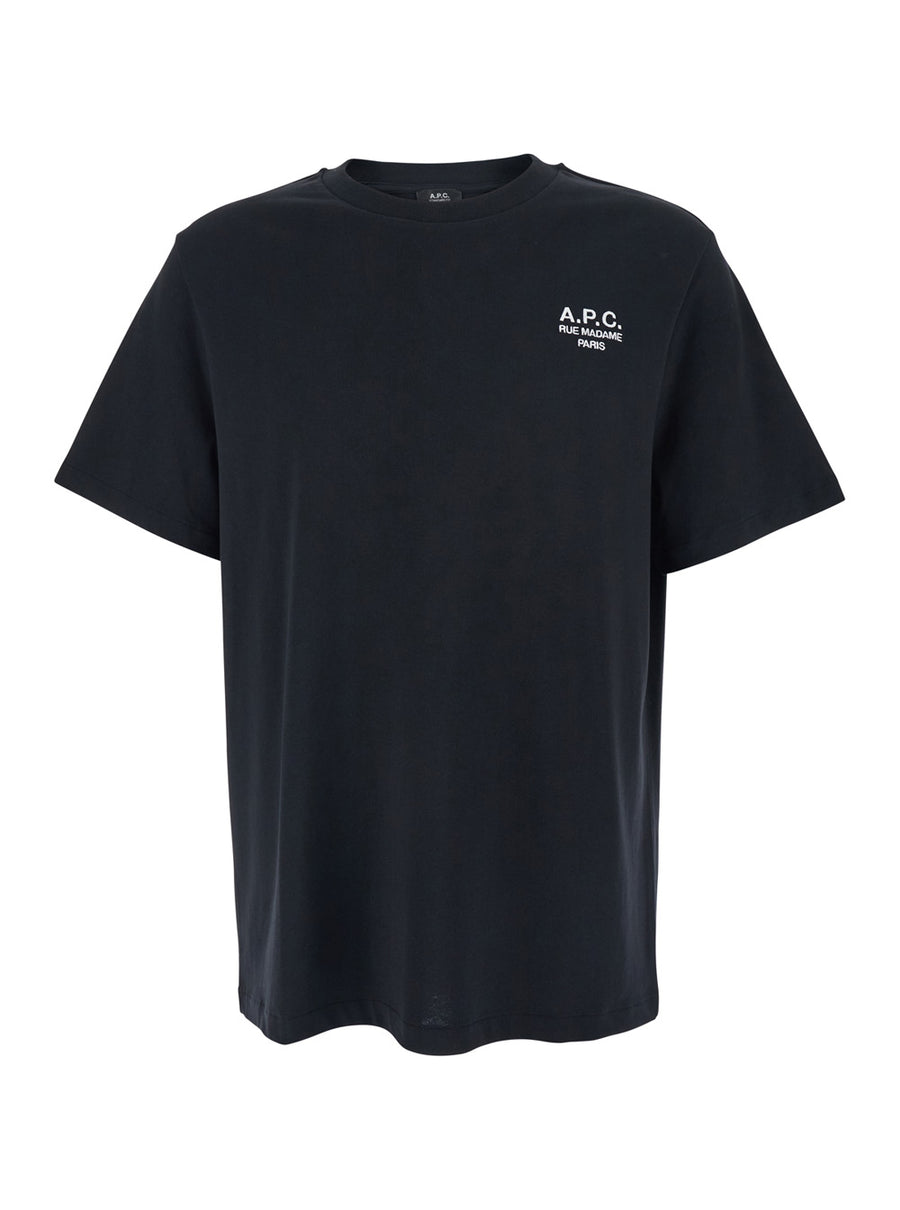 Crew-Neck T-Shirt, Black Cotton Organic T-shirts