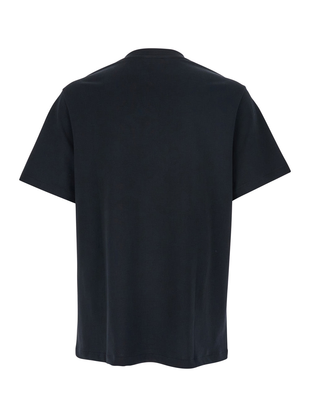 Black T-Shirt with Embroidered Logo on the Front in Womens Cotton Biologic Tshirts And Polo Shirts