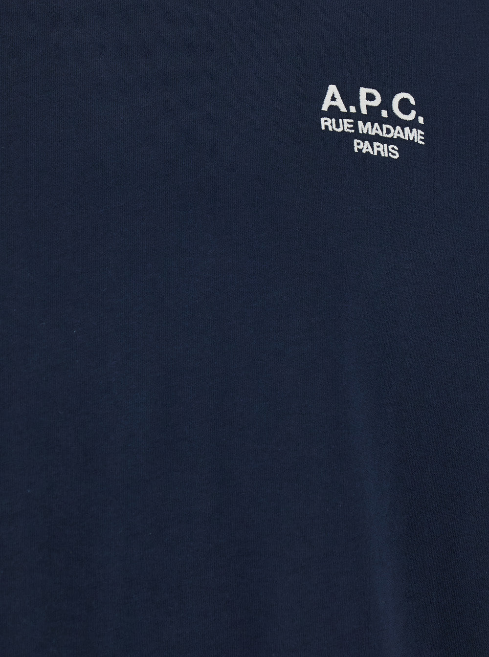 Blue Crew Neck T-shirt with Embroidered Logo on Front in Cotton Man Blu Biologic Tshirts And Polo Shirts