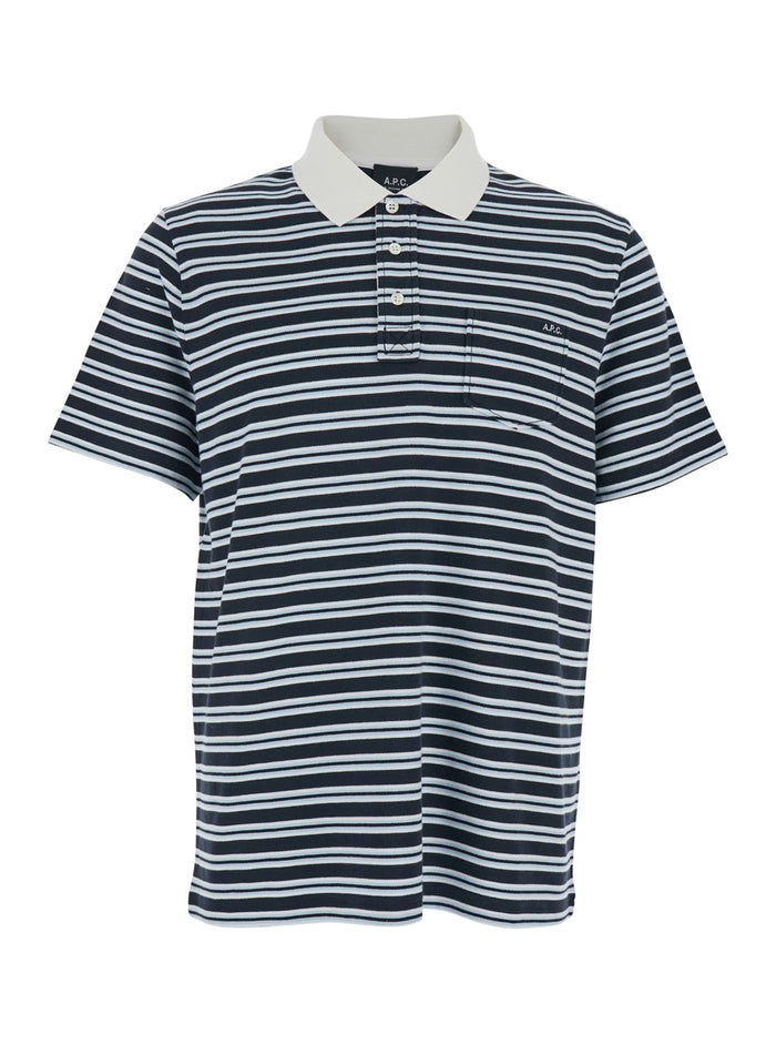 Multicolor Polo Shirt with horizontal striped motif In cotton for men Tshirts And