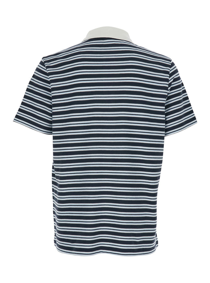 Multicolor Polo Shirt with horizontal striped motif In cotton for men Tshirts And