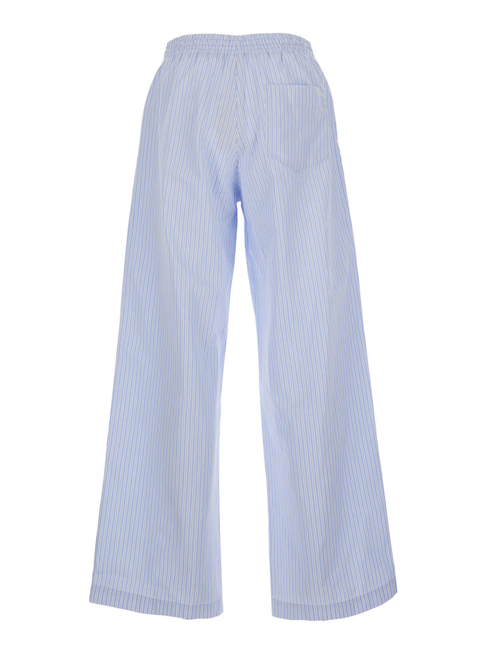 Lou Pants Light Blue With Front Pockets And Cotton Elastic Man Trousers
