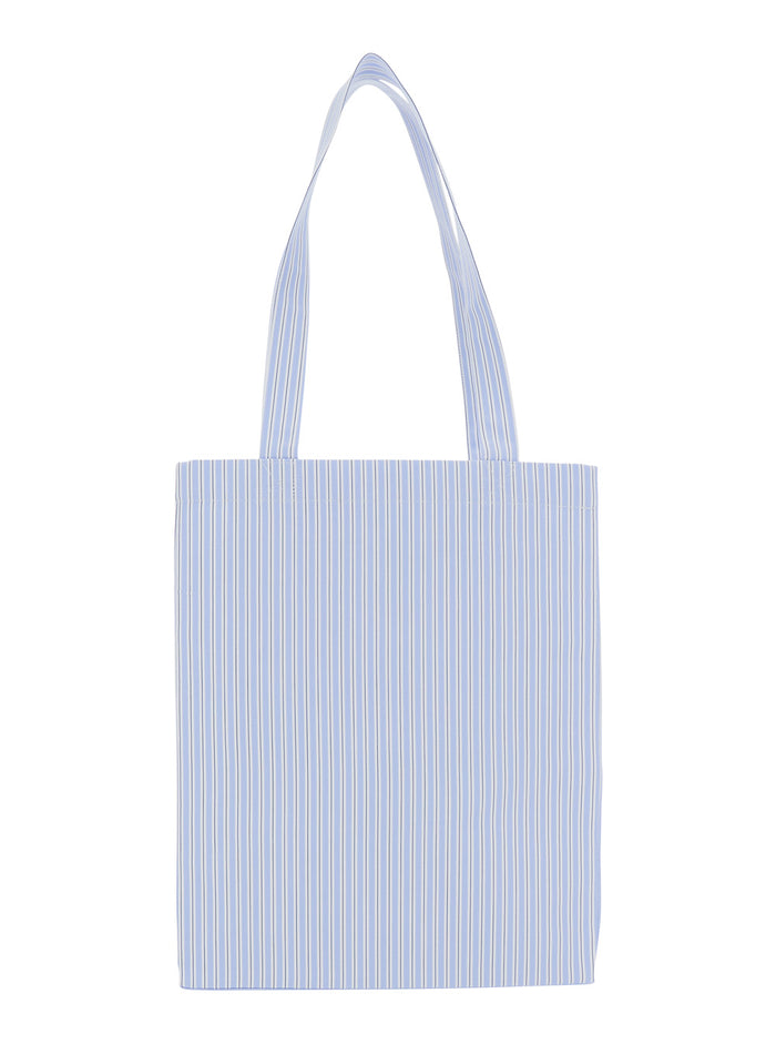 Tote Lou Light Blue Cotton Shoulder Bags