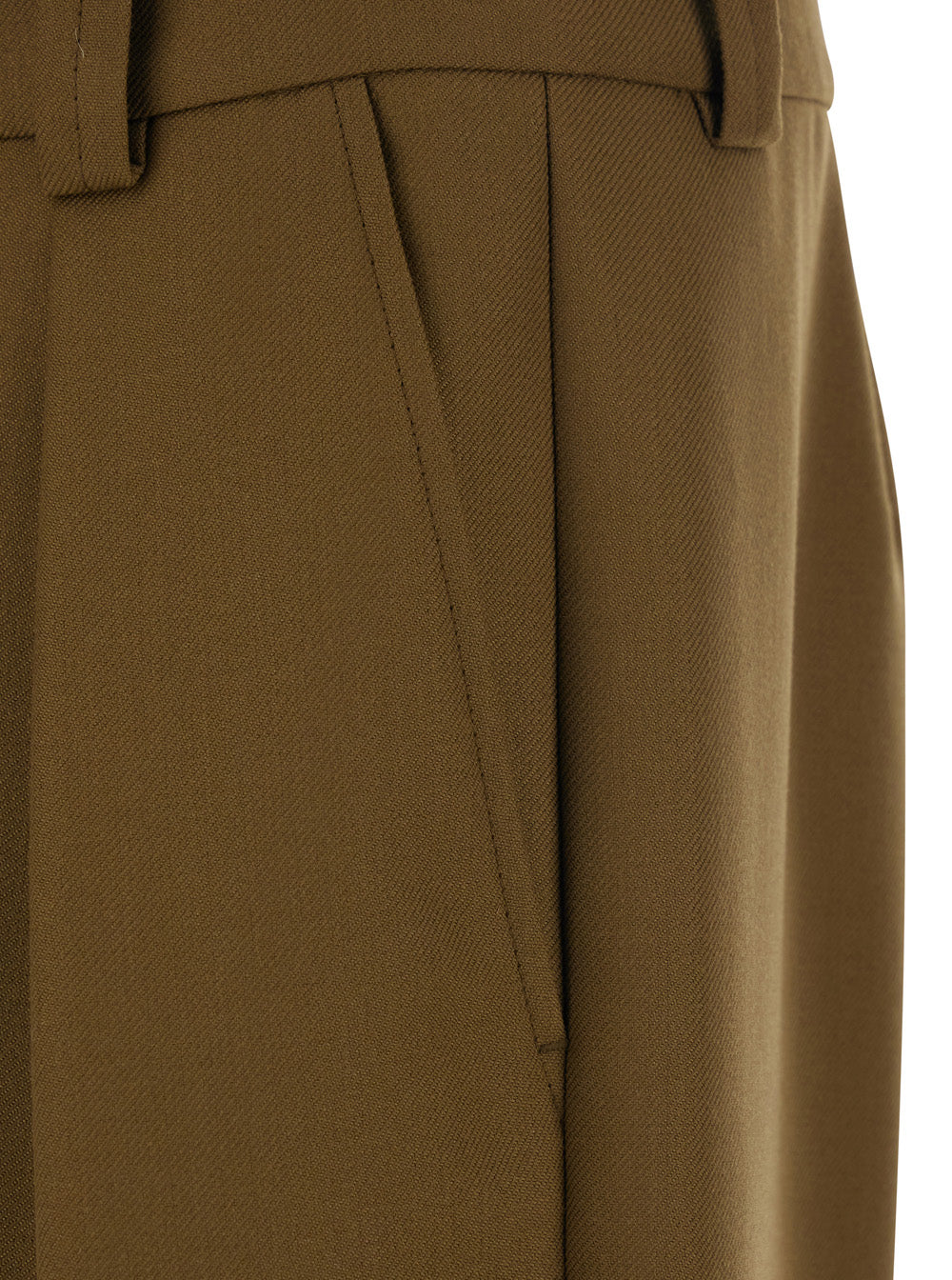 Renato Brown Pants with Pleats on the Front in Wool Blend for Men Polyester Virgin Trousers