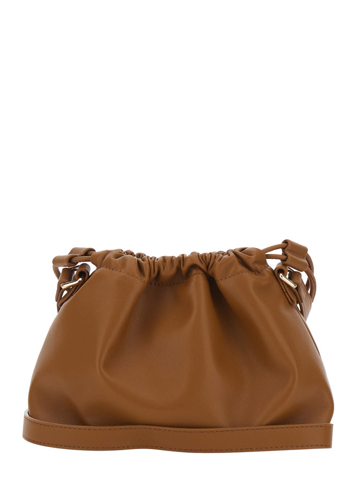Ninon Mini Brown Crossbody Bag With Engraved Logo On The Front And Adjustable Strap Ecoleather Woman