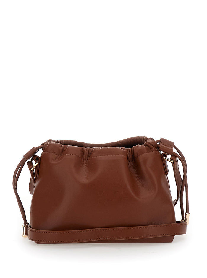 Ninon Mini Crossbody Bag With Engraved Logo On The Front And Adjustable Ecoleather Strap Brown Women