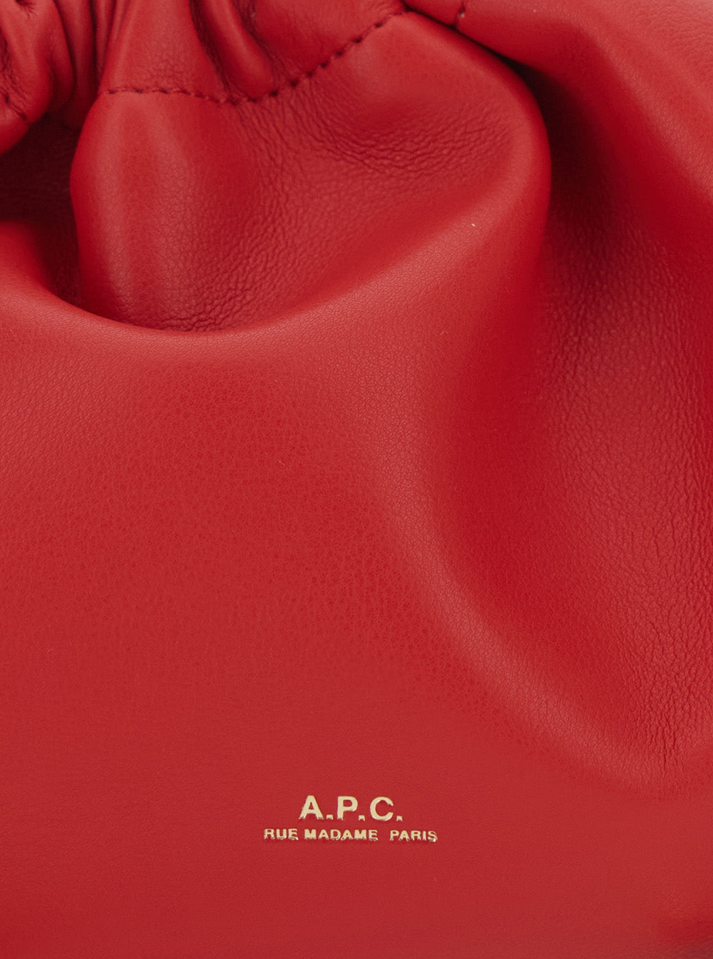 Ninon Mini Red Crossbody Bag With Engraved Logo On The Front And Adjustable Ecoleather Strap For Women