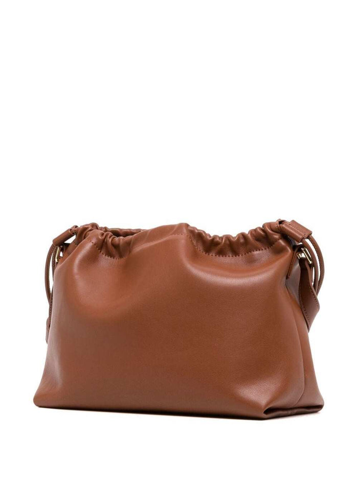 Louise Brown Crossbody Bag With Logo Lettering On The Front And Drawstring Closure Ecoleather Woman