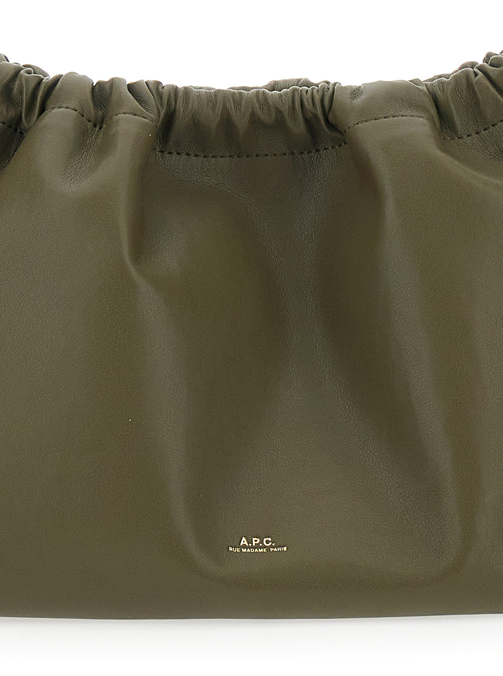 Sac Ninon Green Crossbody Bag With Logo Lettering On The Front And Drawstring Closure Ecoleather Woman
