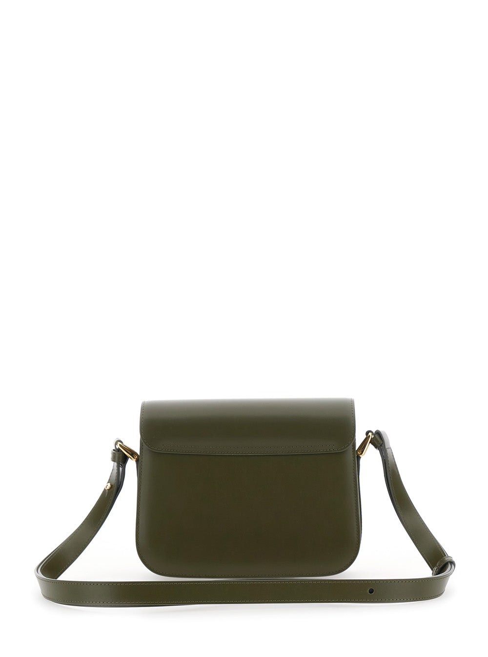 Grace Green Crossbody bag Small with Adjustable Strap and Logo Lettering Embossed on the Front in Leather for Women Cow