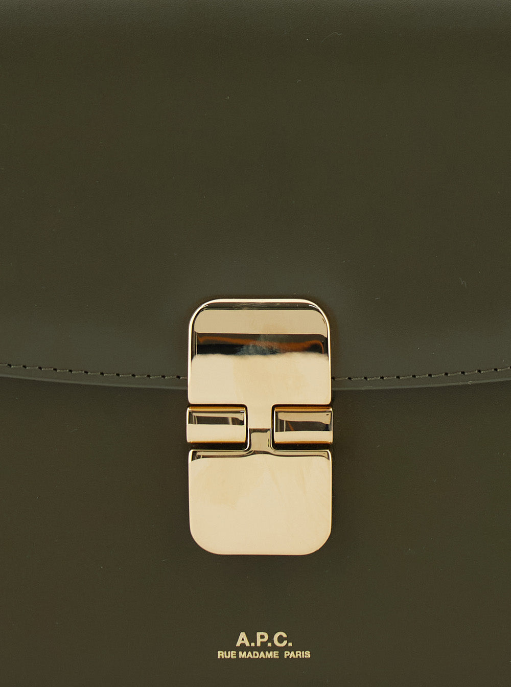 Grace Green Crossbody bag Small with Adjustable Strap and Logo Lettering Embossed on the Front in Leather for Women Cow