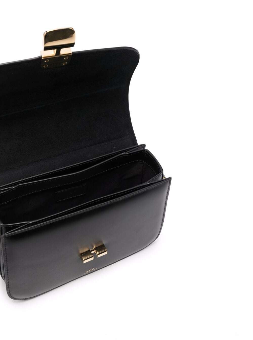 Grace Black Small Crossbody Bag with Adjustable Strap and Logo Lettering Imprinted on the Front in Leather for Women Cow